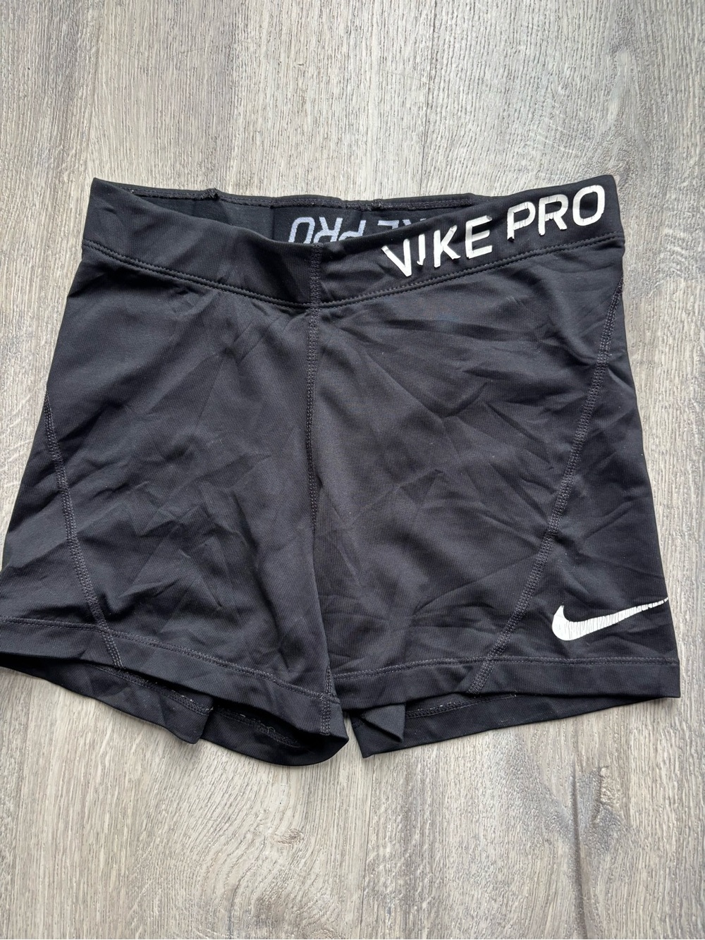 Nike Pro Black Women's Performance Bike Shorts with White Swoosh